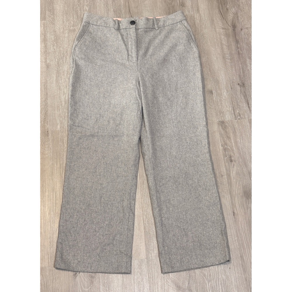 Rag & Bone Heather Grey Wool Blend Wide Leg Trousers Pants Size 10